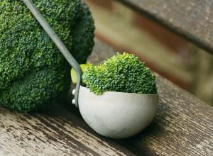 Broccoli in ladle