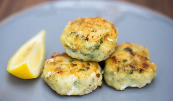 Fish cakes on plate.