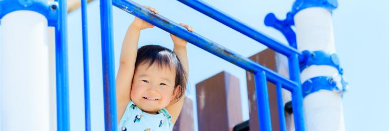 Small girl on slide
