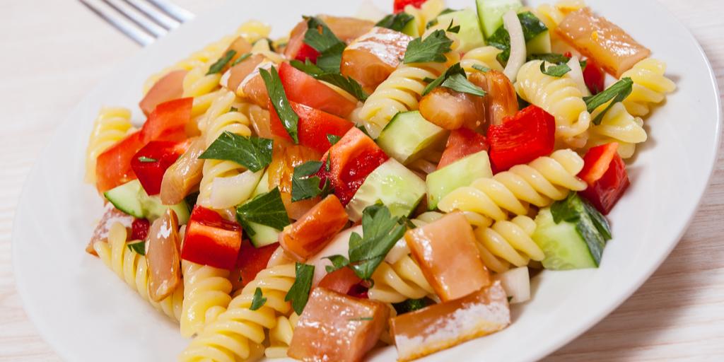 Salmon pasta salad